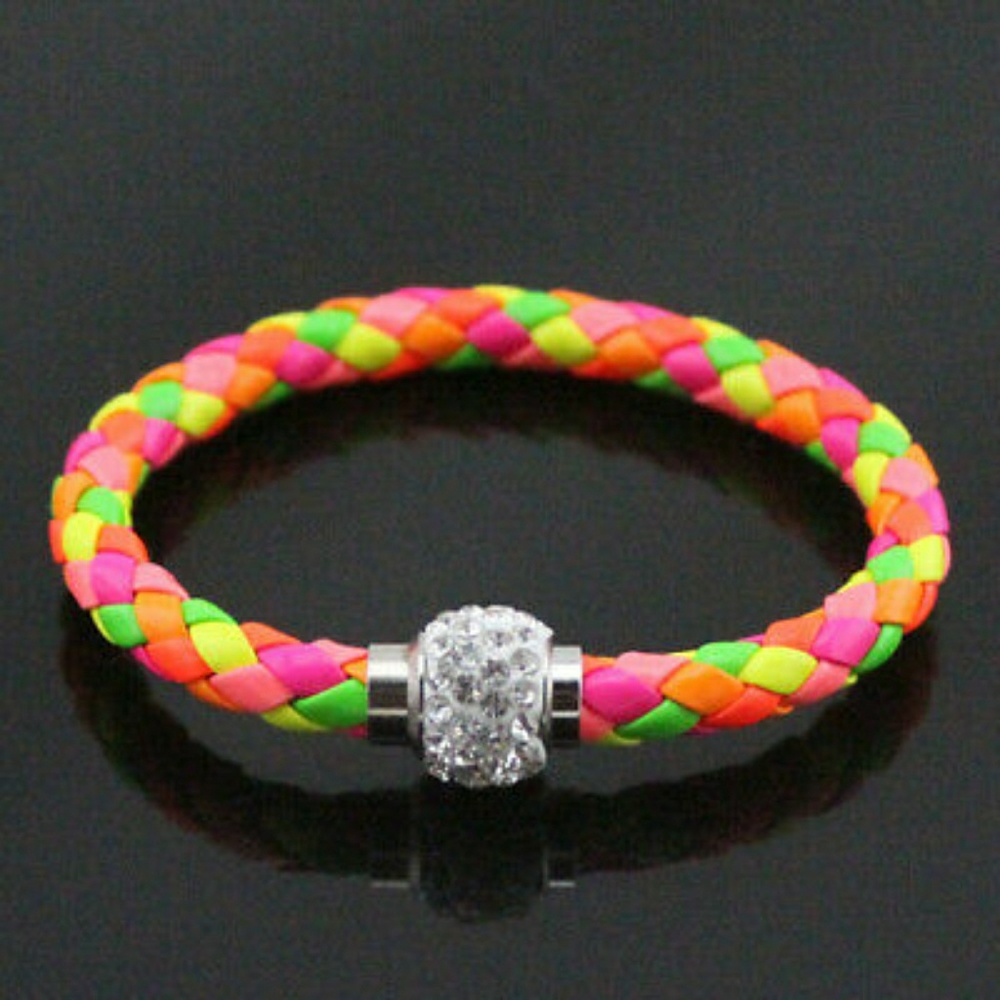 Leather Wrap Rhinestone Bracelet